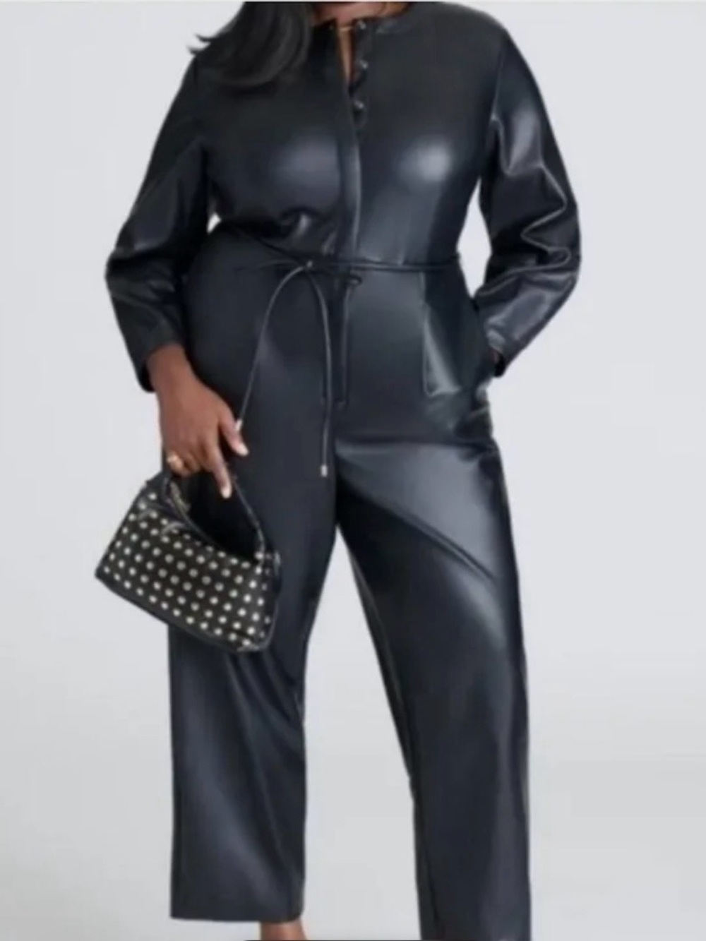 ELOQUII Black Faux Leather Jumpsuit 🖤